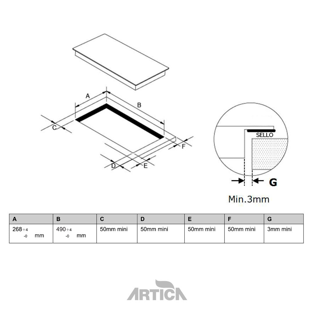 ENCIMERA VITROCERÁMICA ARTICA – 2 ZONAS DE COCCIÓN, 3000W, CONTROL TÁCTIL Y DISEÑO NEGRO
