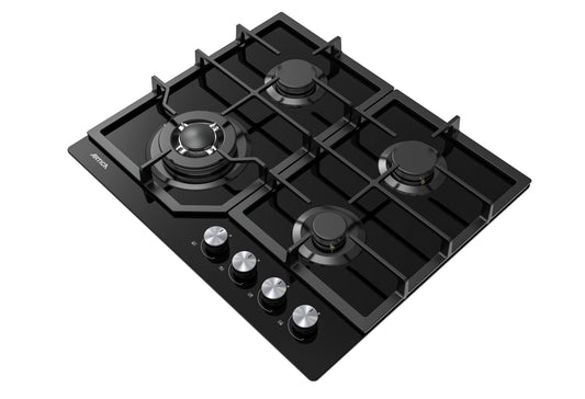 ENCIMERA A GAS ARTICA 60CM – 4 QUEMADORES, CRISTALGAS, FORJA WOK Y SEGURIDAD ANTI-CORTE