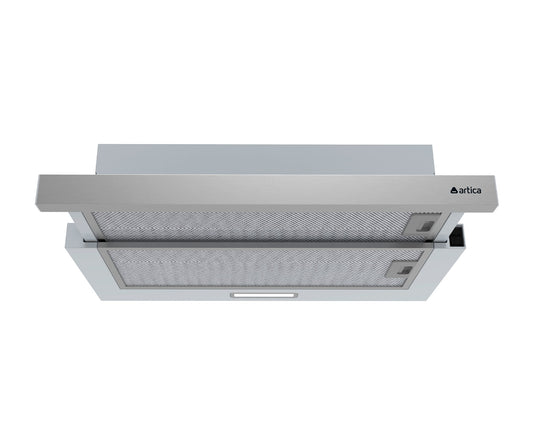 CAMPANA EXTRACTORA ARTICA 60CM – TELESCÓPICA, 2 VELOCIDADES, LED Y TRES COLORES