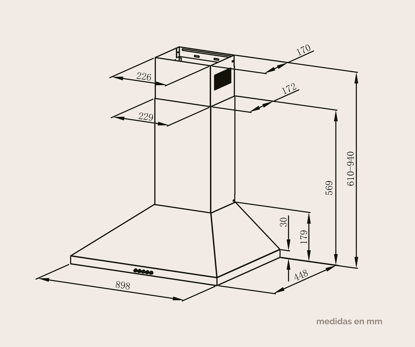CAMPANA DECORATIVA ARTICA 60 Y 90 CM – 3 VELOCIDADES, LED, FILTROS LAVABLES Y ACERO INOX