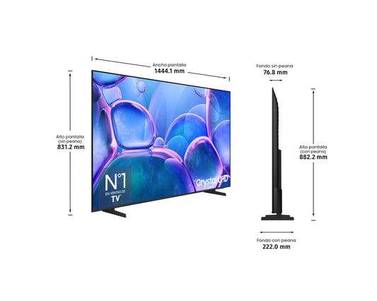 SMART TV SAMSUNG 65" TU65U7025F CRYSTAL UHD 4K – SMART TV, BLUETOOTH Y HDR