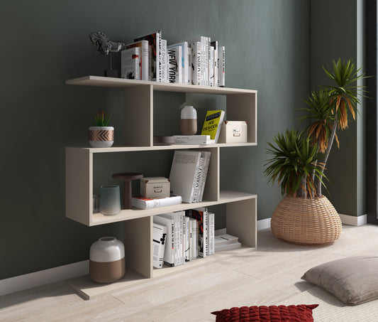 ESTANTERÍA ASIMÉTRICA BAJA AURA – DISEÑO MODERNO Y FUNCIONAL