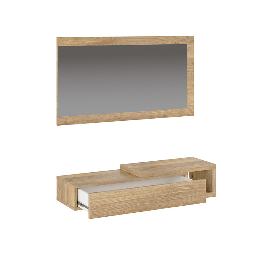 RECIBIDOR HORIZONTAL CON ESPEJO Y CAJÓN – ELEGANCIA Y FUNCIONALIDAD PARA TU ENTRADA