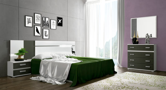 CONJUNTO DORMITORIO MATRIMONIO CABRA BLANCO - GRAFITO A-02
