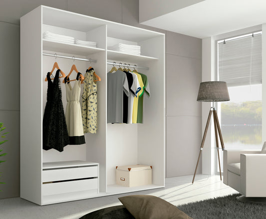 ARMARIO PUERTAS CORREDERAS CABRA BLANCO - GRAFITO
