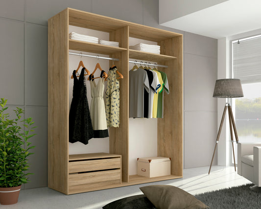 ARMARIO DOS PUERTAS CORREDERAS Gran Capacidad CHELLEN COLOR CAÑÓN