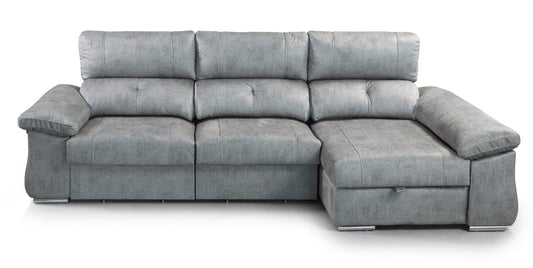 SOFÁ CHAISE LONGUE DOBLE ARCÓN, 2 PUFF Y EXTRAÍBLE XL CUPRA