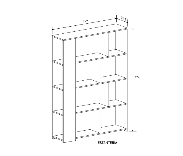 ESTANTERÍA MODERNA MULTIUSO SOTO BLANCO ROBLE
