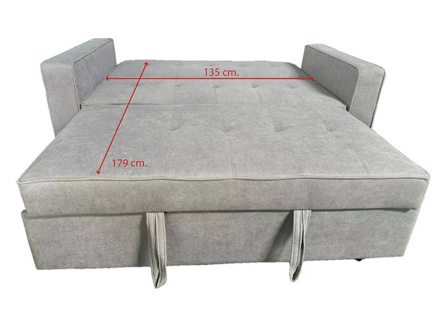 SOFÁ CAMA ROL CON BRAZOS GRIS CLARO