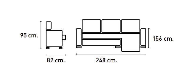 SOFÁ CHAIS LONGUE COREA REVERSIBLE CON ARCÓN Y CAMA