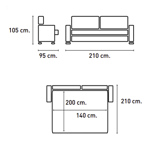 SOFÁ CAMA ITALIANA POO