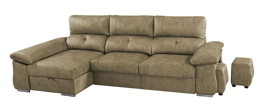 SOFÁ CHAISE LONGUE DOBLE ARCÓN, 2 PUFF Y EXTRAÍBLE XL CUPRA