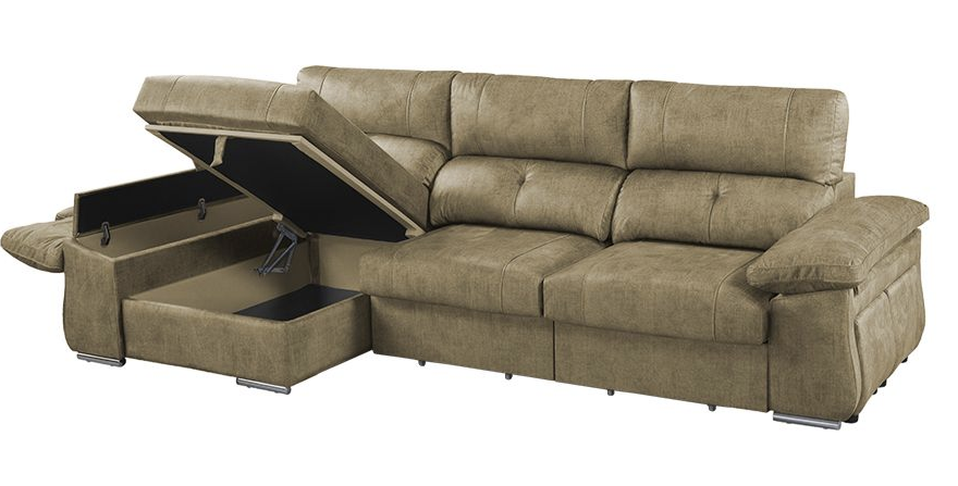 SOFÁ CHAISE LONGUE DOBLE ARCÓN, 2 PUFF Y EXTRAÍBLE XL CUPRA