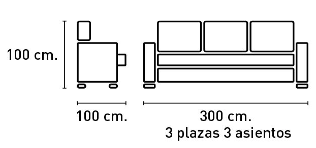 SOFÁ DE 2 o 3 PLAZAS ASIENTOS EXTRAÍBLES XL GOLF