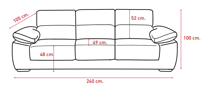 SOFÁ 3 PLAZAS MAXI EXTENSIBLE GREDOS
