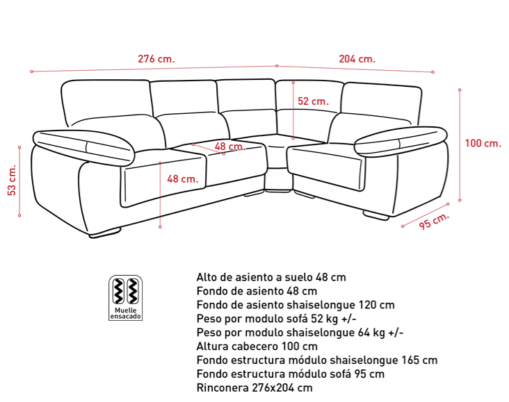 SOFÁ RINCONERO MONTBLANC – ELEGANCIA, AMPLITUD Y CONFORT EXCEPCIONAL