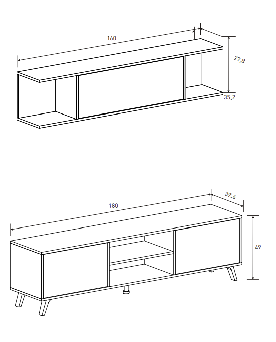 CONJUNTO DE SALÓN SOLANA 01 · MUEBLE TV + MUEBLE ALTO · DISEÑO ESCANDINAVO, ELEGANCIA Y ALMACENAJE EN UN SOLO CONJUNTO