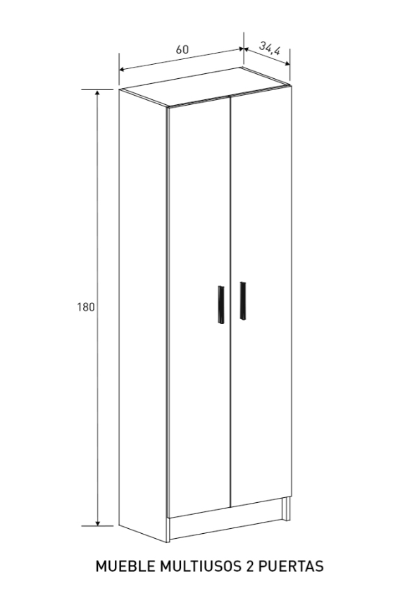 ARMARIO 2 PUERTA MULTIUSOS AURA - ORGANIZACIÓN Y ESTILO PARA TU HOGAR