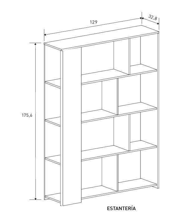 ESTANTERÍA MULTIFUNCIONAL AURA CON GRAN CAPACIDAD Y DISEÑO MODERNO