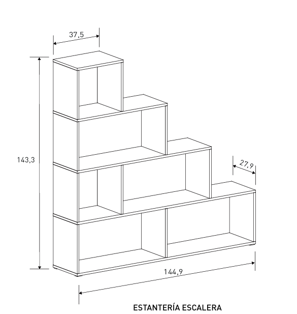 ESTANTERÍA ESCALERA AURA - MODERNA