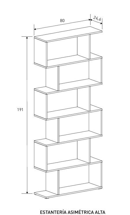 ESTANTERÍA ASIMÉTRICA ALTA AURA – DISEÑO MODERNO Y FUNCIONAL