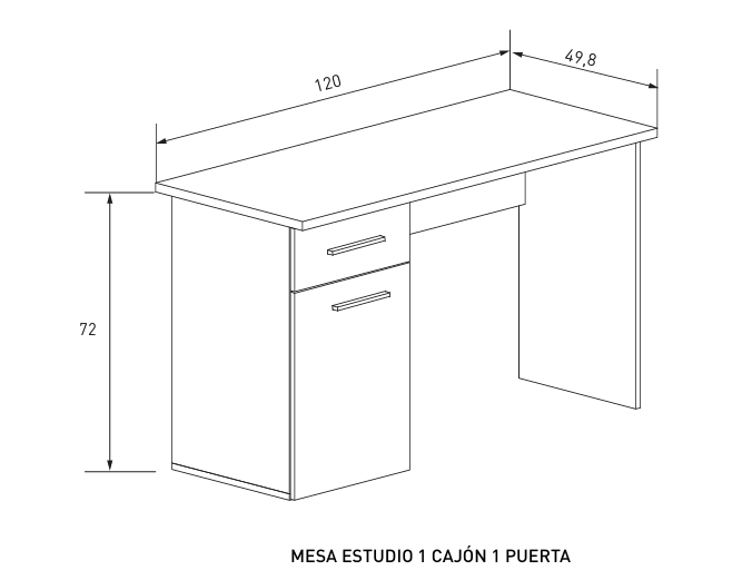MESA DE ESTUDIO AURA CON CAJÓN Y PUERTA – DISEÑO MODERNO Y FUNCIONAL
