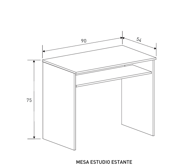 MESA ESTUDIO AURA - CON ESTANTE DESLIZANTE