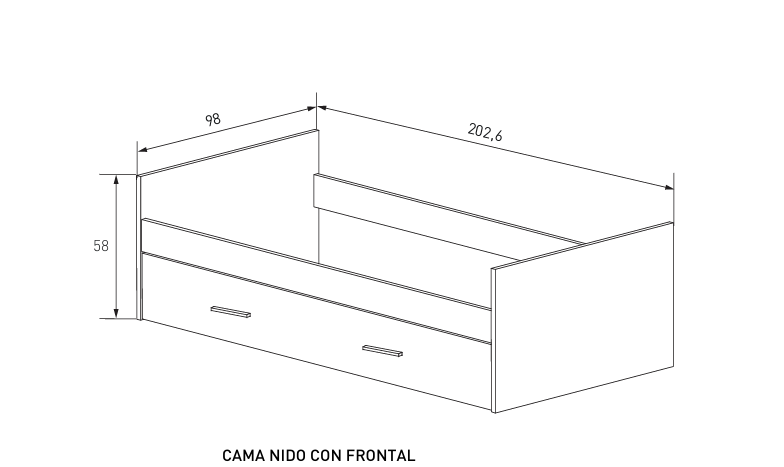 CAMA NIDO CON FRONTAL AURA – DISEÑO MODERNO Y FUNCIONAL