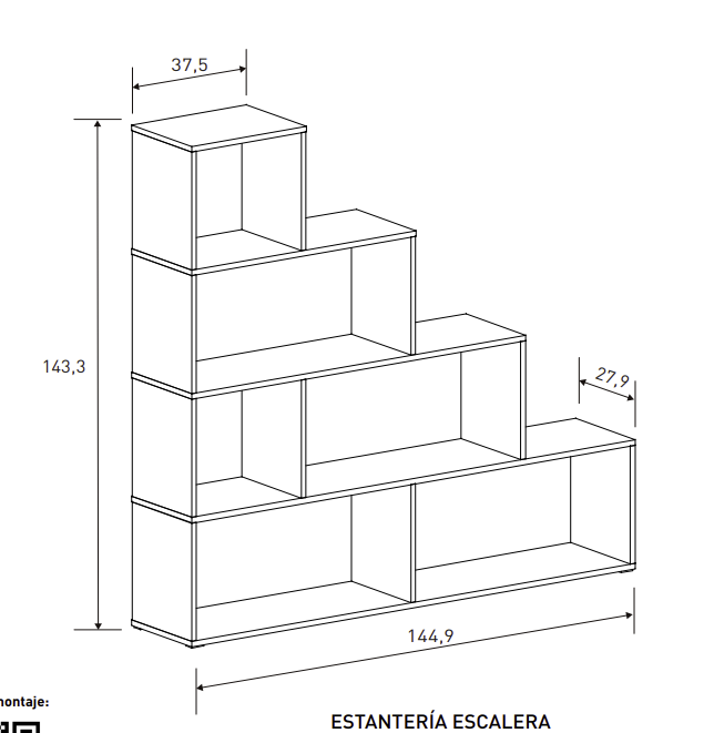 ESTANTERÍA ESCALERA ELBA – ORGANIZA, DECORA Y SEPARA ESPACIOS