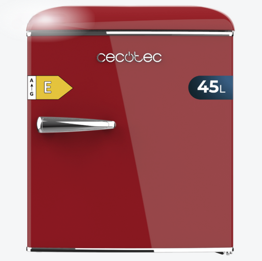 MINI FRIGORÍFICO CECOTEC RETRO ROJO 45 L – DISEÑO VINTAGE SOBREMESA