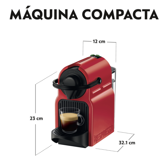 CAFETERA KRUPS NESPRESSO XN1005PR6 INISSIA ROJA – COMPACTA, RÁPIDA Y DE DISEÑO ELEGANTE