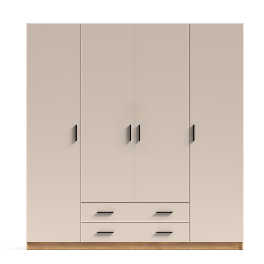 ARMARIO ELBA DE 4 PUERTAS Y 2 CAJONES – MÁXIMA CAPACIDAD Y DISEÑO MODERNO