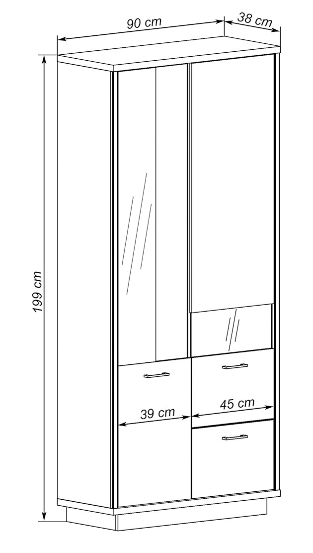 MUEBLE SALÓN COMEDOR EUROPA CON LUCES LED 260 CM APILABLE A-02