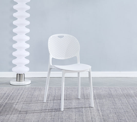 CONJUNTO MESA COCINA MAS 5 SILLAS APILABLES BLANCO