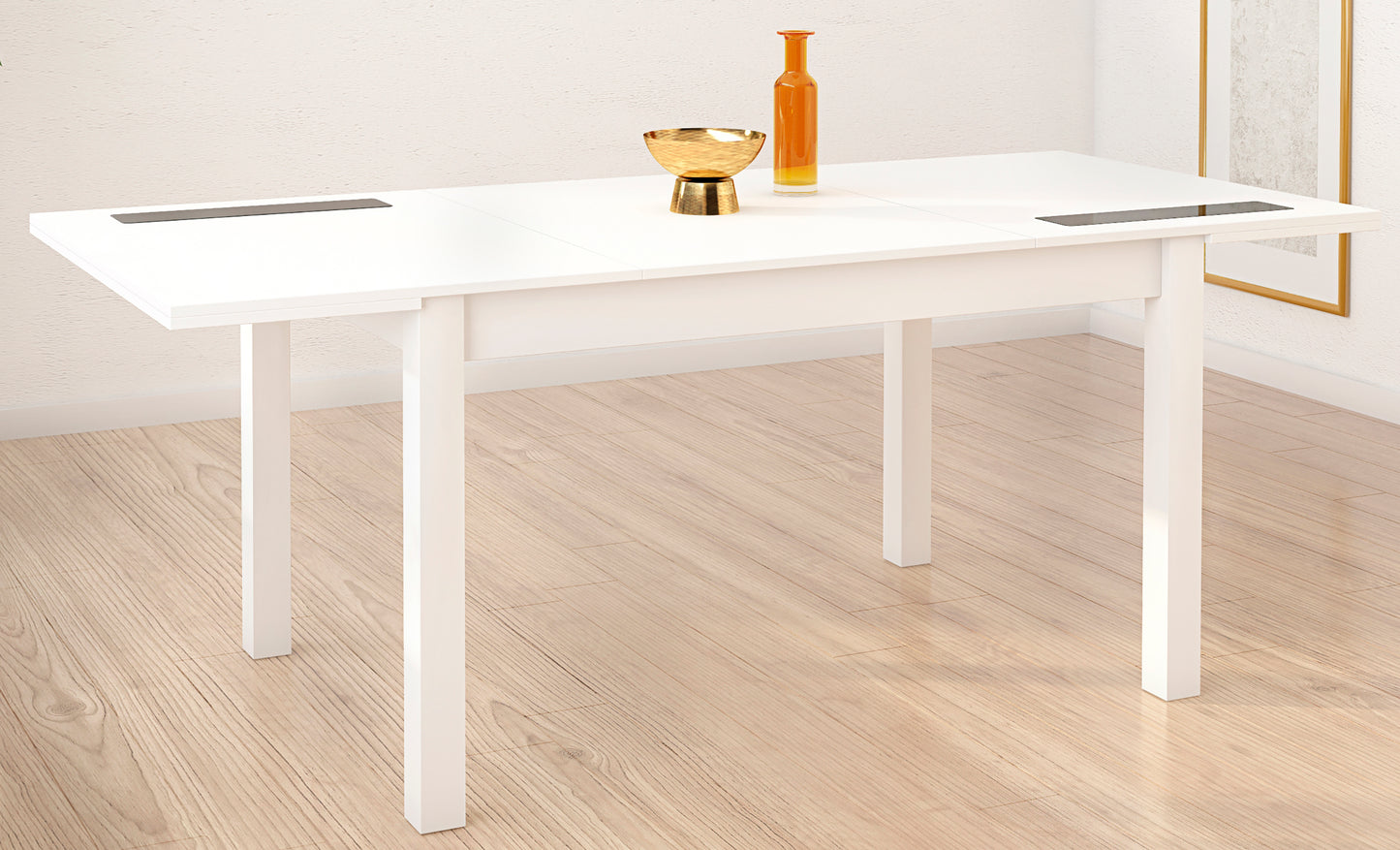 MESA COMEDOR EXTENSIBLE LARA DETALLES CRISTAL