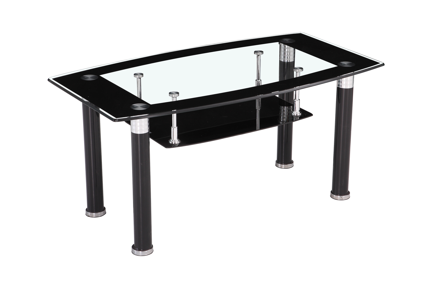 MESA CENTRO ELBA DOBLE CRISTAL NEGRO