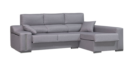 SOFÁ CHAISE LONGUE CON ARCÓN, 2 PUFF Y COJINES OSCAR