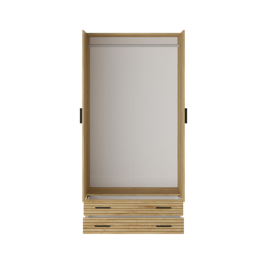 ARMARIO RAPID 2 PUERTAS 2 CAJONES – DISEÑO COMPACTO Y CALIDEZ EN MAUVELLA-RAYAS