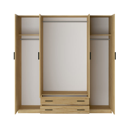 ARMARIO 4 PUERTAS Y 2 CAJONES RAPID CON TIRADORES NEGROS – DISEÑO ELEGANTE Y FUNCIONAL