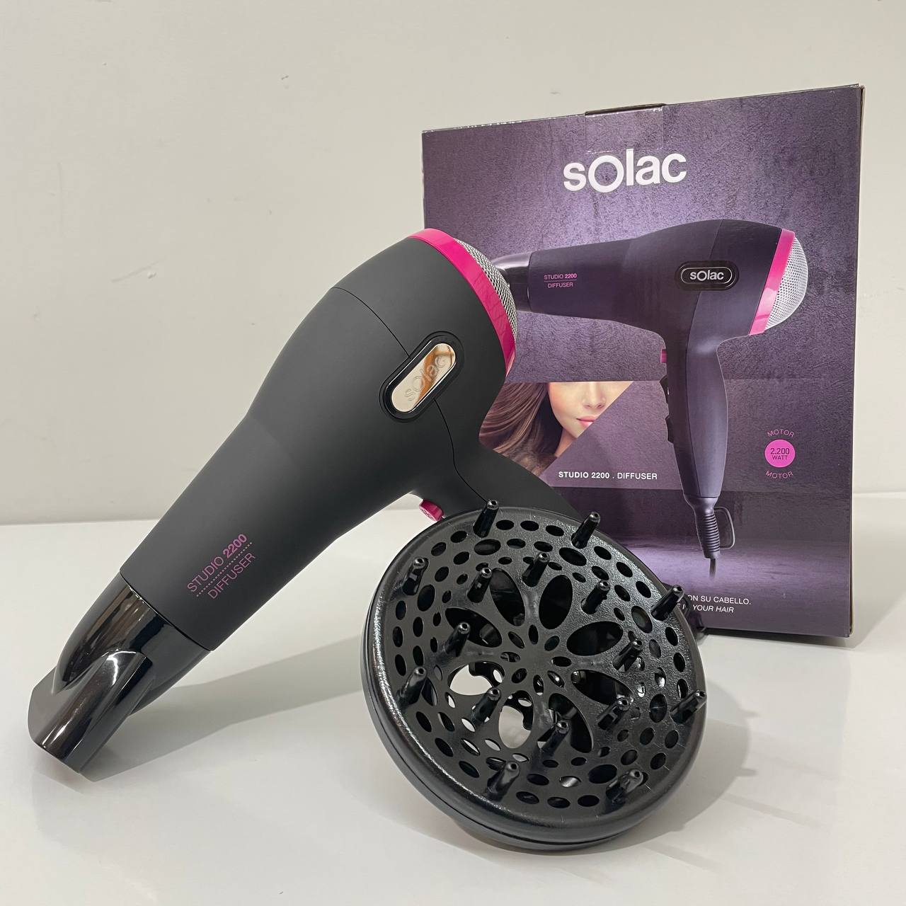 SECADOR DE PELO SOLAC 2200W CON DIFUSOR