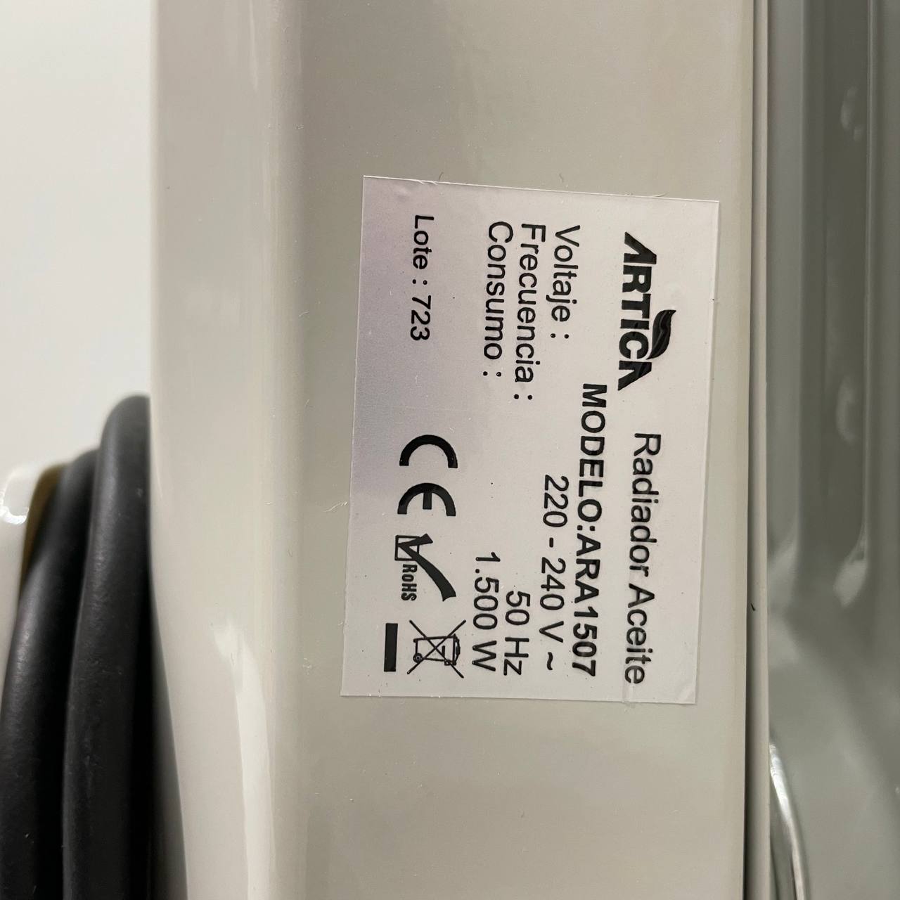 RADIADOR DE ACEITE ARTICA 1500W