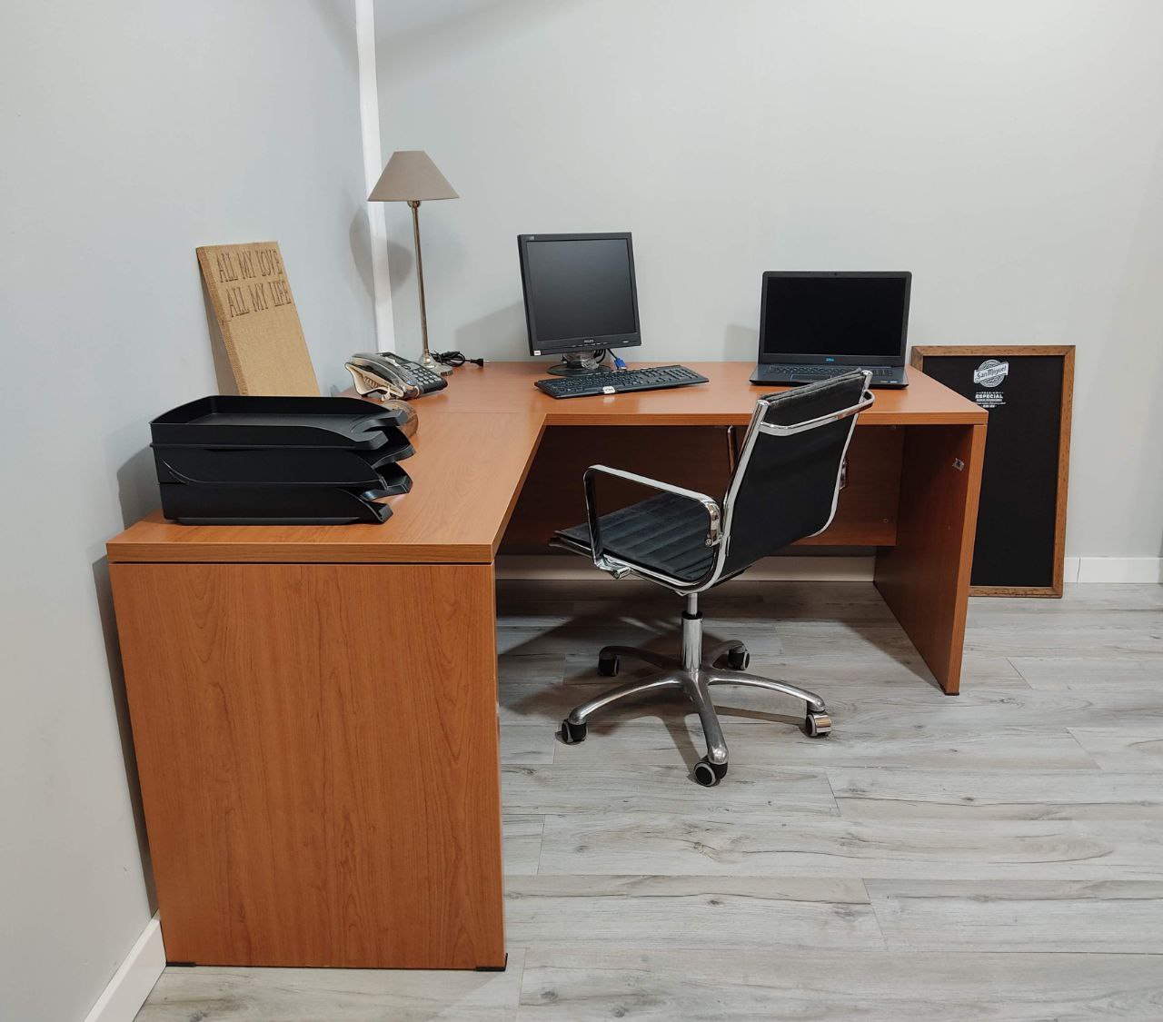 MESA ESCRITORIO CON ALA IZQUIERDA Y DERECHA COLOR CEREZO