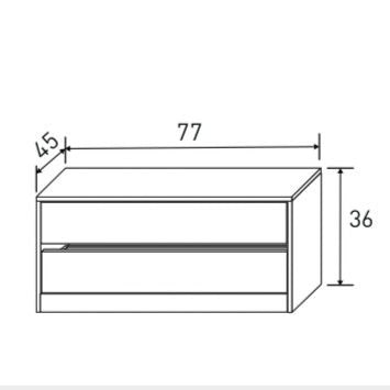 CAJONERA INTERIOR ARMARIO DOS CAJONES BLANCO Y CAMBRIA
