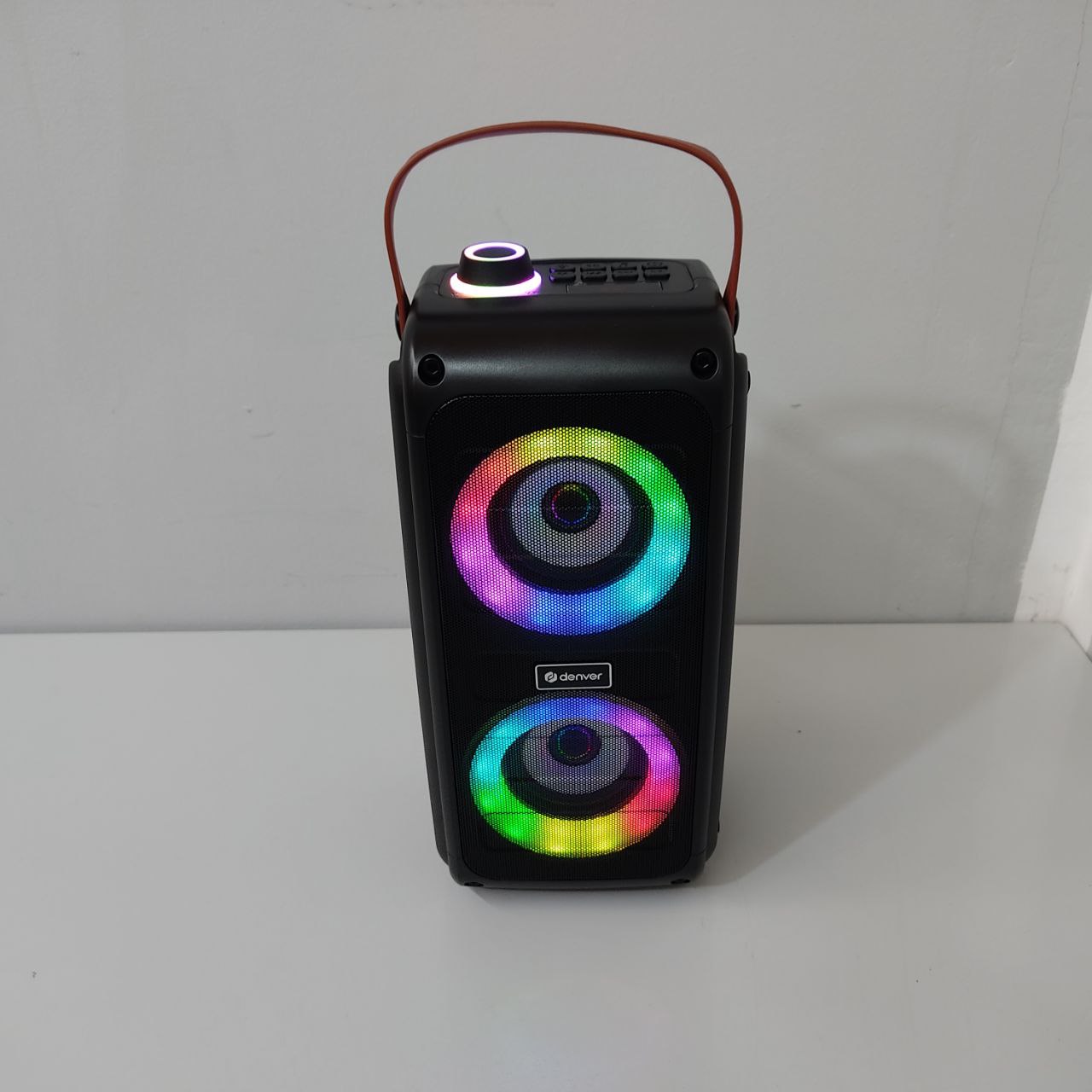 ALTAVOZ PORTÁTIL DENVER BTV-230MK2 – 100W, BLUETOOTH, LUCES LED Y KARAOKE
