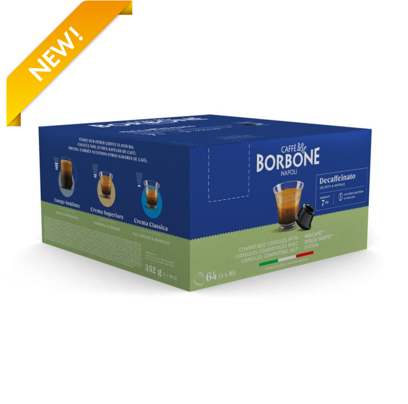 ¡¡¡SÚPER PRECIO!!! Café ITALIANO 64 Cápsulas Borbone DESCAFEINADO Compatible con Dolce Gusto®*