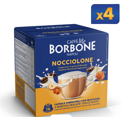 Cápsulas Borbone NOCCIOLONE Compatible Dolce Gusto®* – Capuchino de AVELLANA