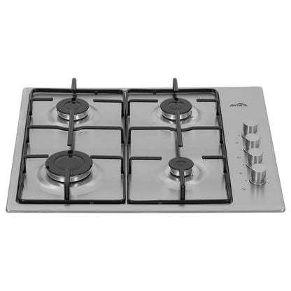 ENCIMERA A GAS ARTICA 60CM – 4 QUEMADORES, ACERO INOX Y ENCENDIDO ELECTRÓNICO