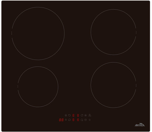 ENCIMERA DE INDUCCIÓN ARTICA 60CM – 8100W, 4 ZONAS, BOOSTER, TÁCTIL Y BLOQUEO PARA NIÑOS