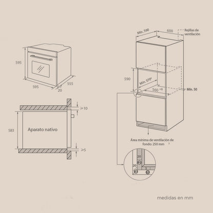 HORNO MULTIFUNCIÓN ARTICA 70L – 3000W, CONTROL TÁCTIL + MECÁNICO Y DISEÑO BLANCO