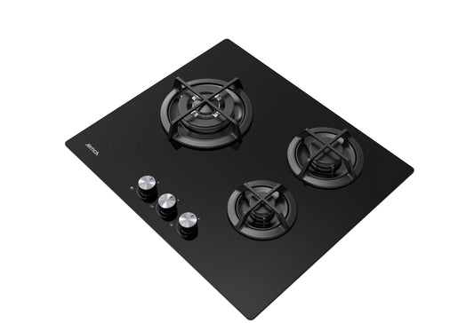 ENCIMERA A GAS ARTICA 60CM – 3 QUEMADORES, CRISTALGAS, FORJA WOK Y SEGURIDAD ANTI-CORTE